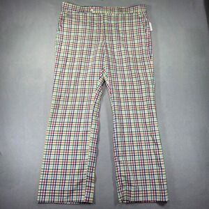 Vintage Sansabelt Sport Mens Plaid Golf Pants Multi Color Check 38x29 Retro
